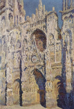 Portail et tour Saint-Romain de la Cathdrale de Rouen - harmonie bleu et or peinte par Claude Monet en 1893